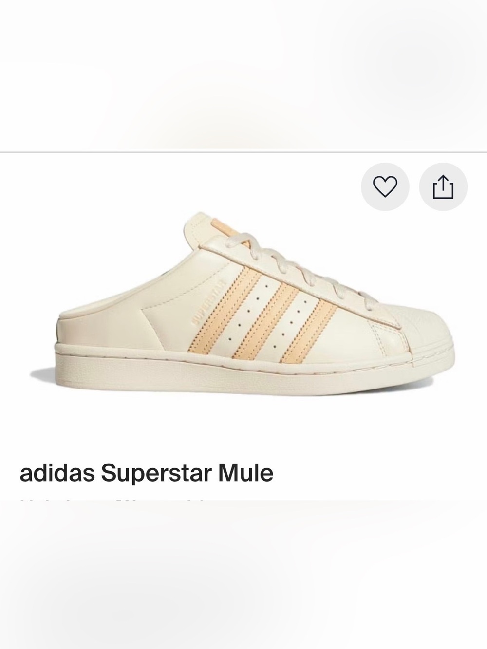 Adidas Superstar Mule in "Halo Ivory"